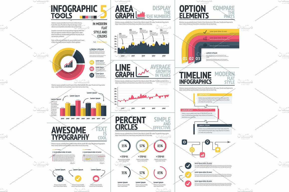 商务信息图标工具素材包Infographics Tools