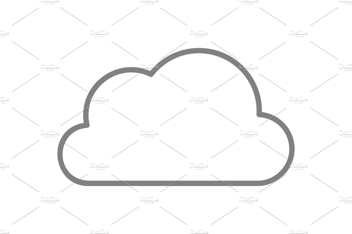 线性云朵图标矢量图案Cloud line icon