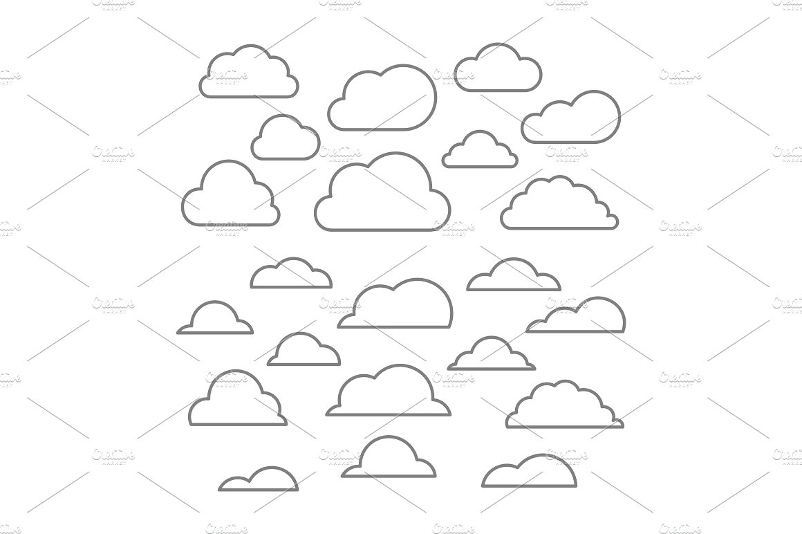 线性云朵图标矢量图案Cloud line icon