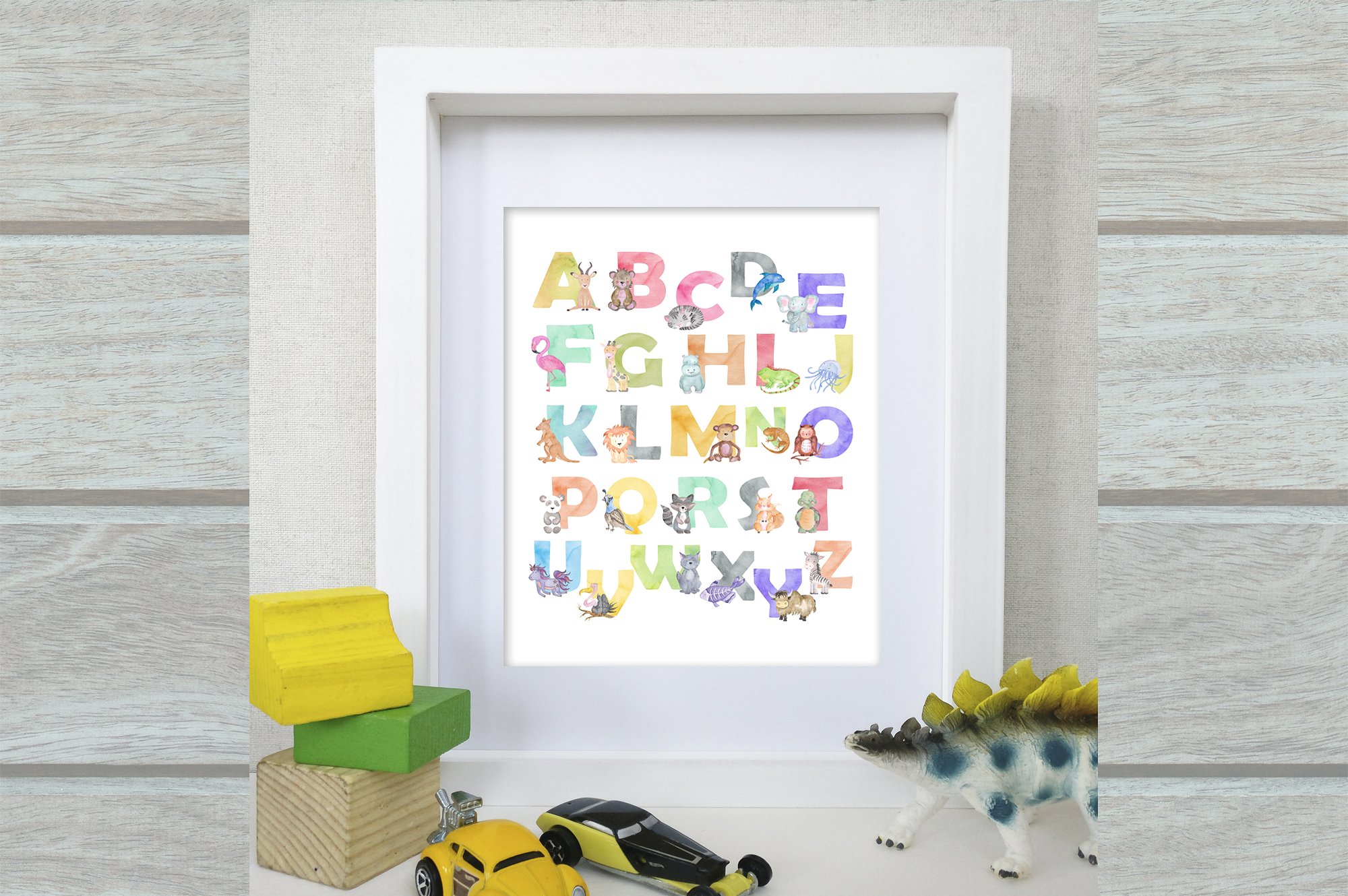 Alphabet Watercolor Animals Ki