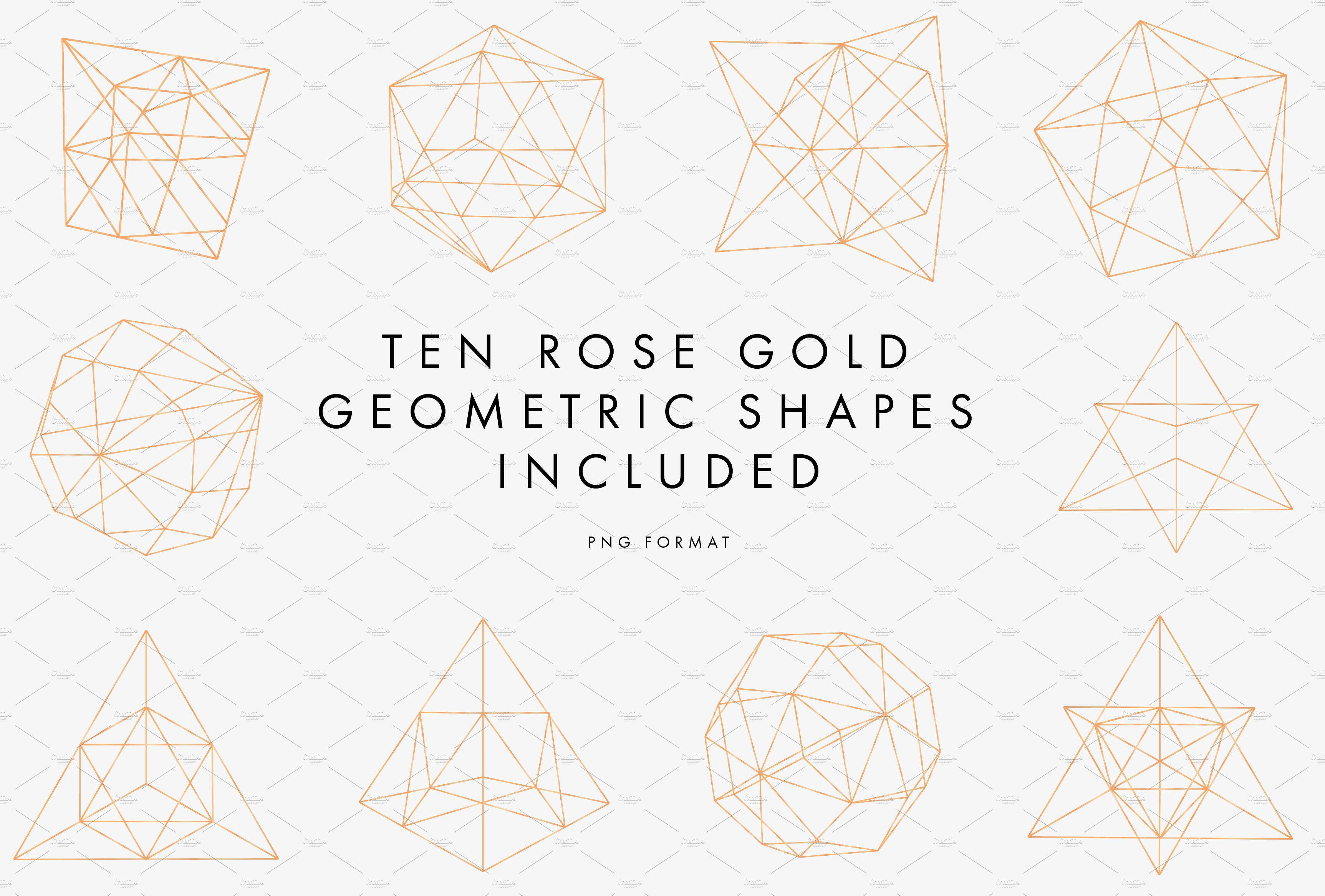 玫瑰金几何图案设计素材Rose Gold Geometric