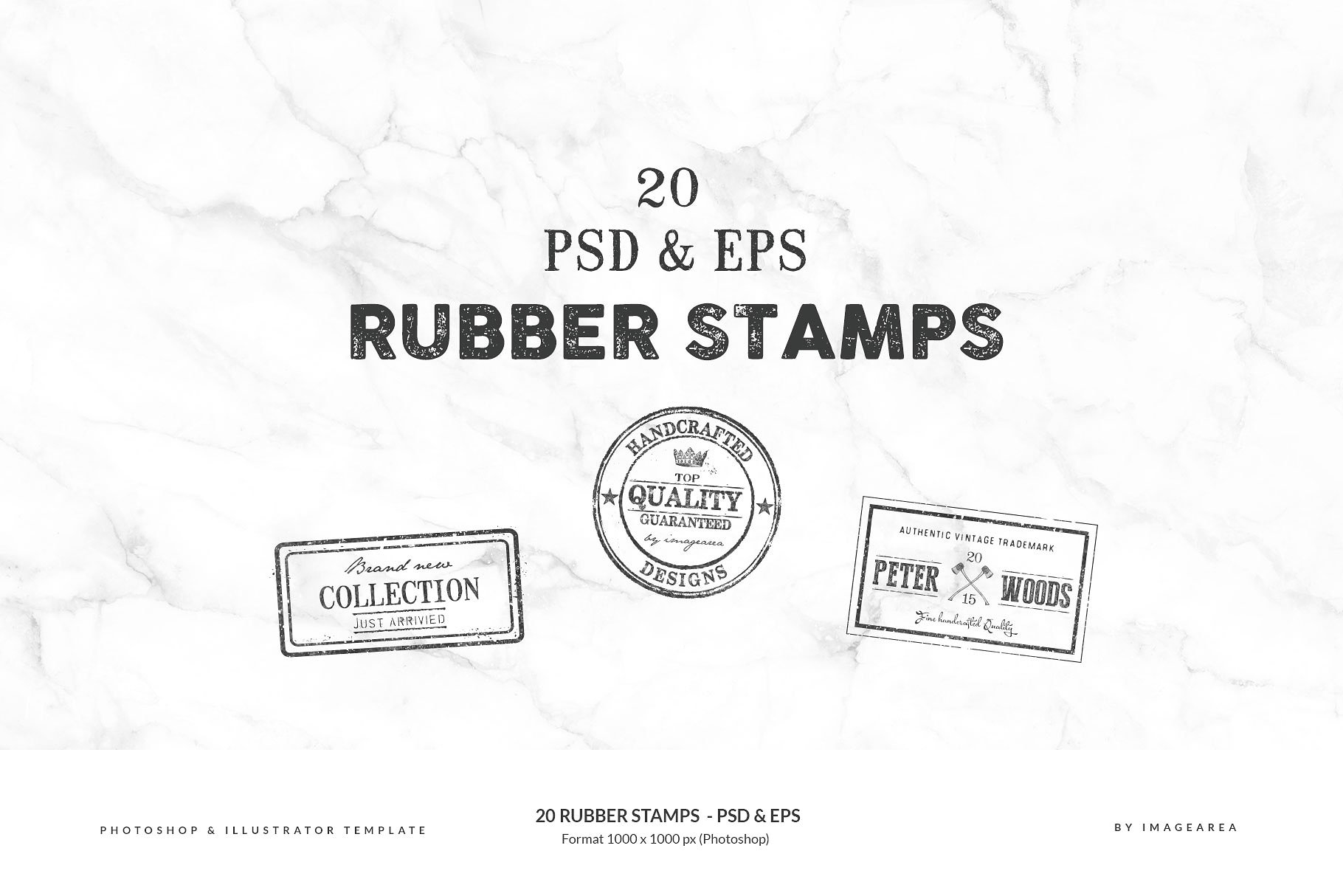20款徽章设计素材20 Rubber Stamps - PS