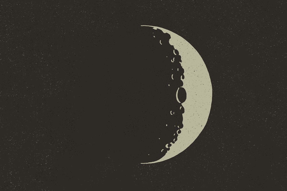矢量月亮变化过程设计素材Lunar Moons From S