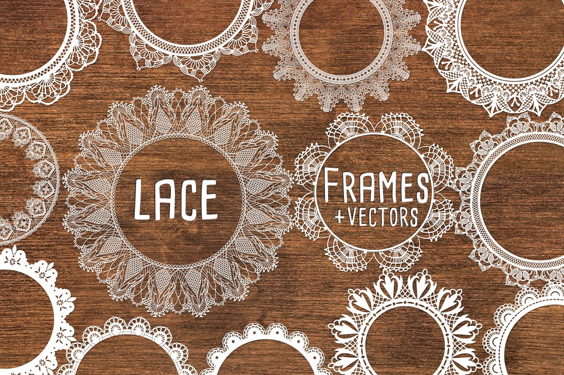 White Lace Frames with Lace Ve