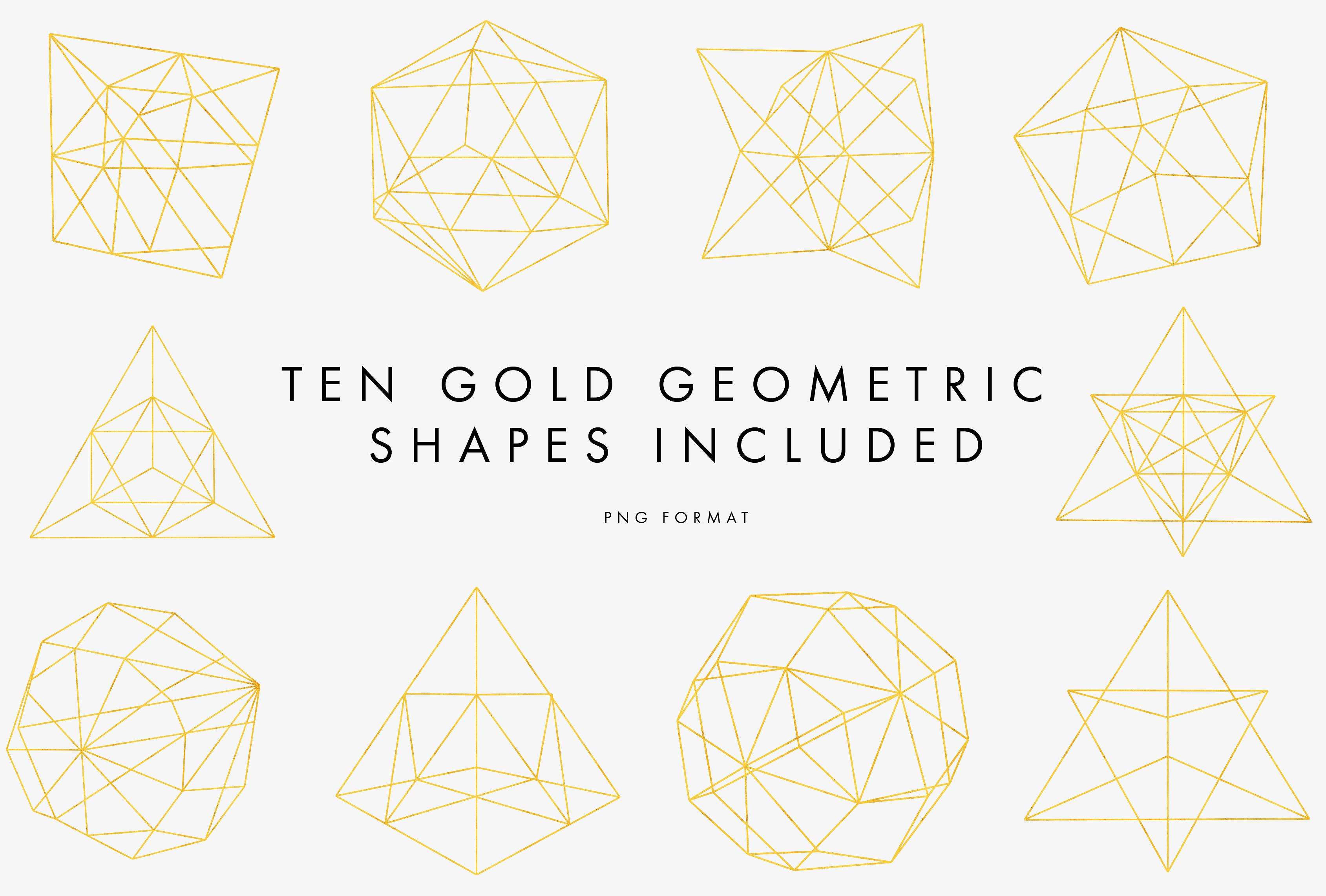 几何形状设计素材Gold Geometric Pattern