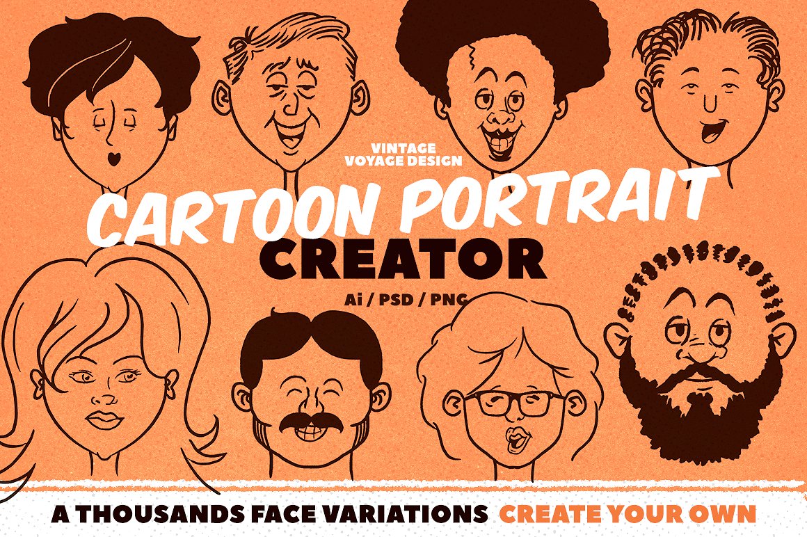 卡通人物设计素材Cartoon Portrait Creat