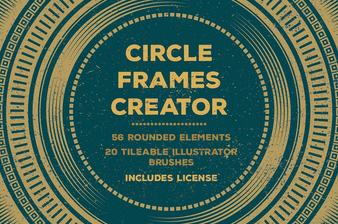 手绘矢量圆形图形设计素材Circle Frames Crea
