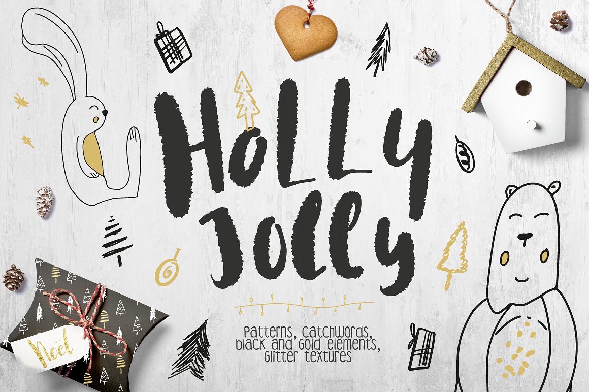 手绘圣诞素材包Holly Jolly Collection-