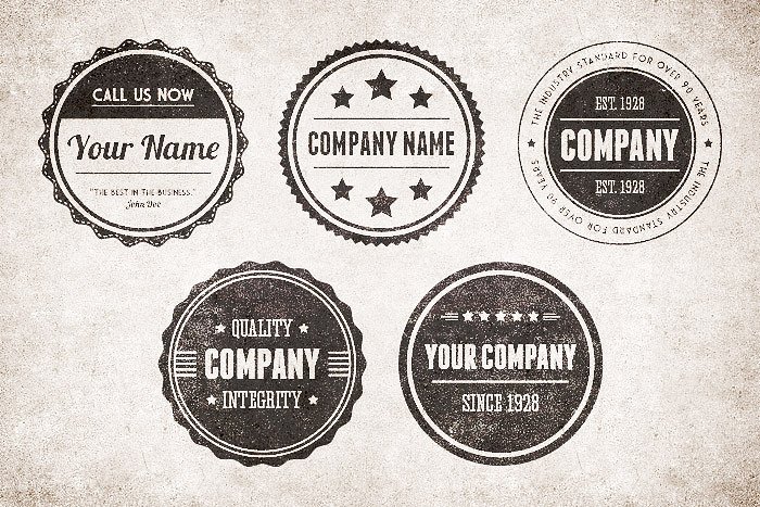 Vintage Circular Badges Vector