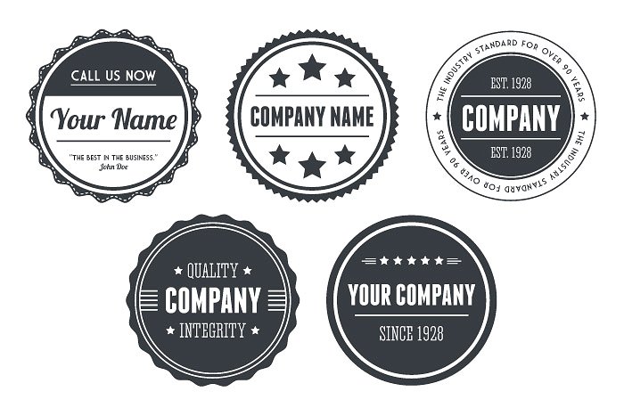 Vintage Circular Badges Vector