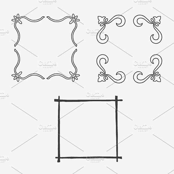 Hand Made Vector Frames Pack 1