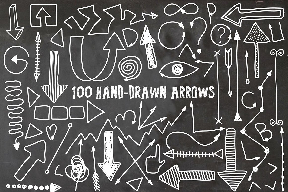 手绘箭头设计素材100 Hand Drawn Arrows