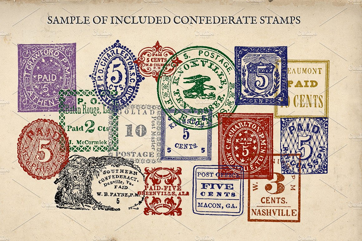 复古邮票图形素材Antique US Stamp Graph
