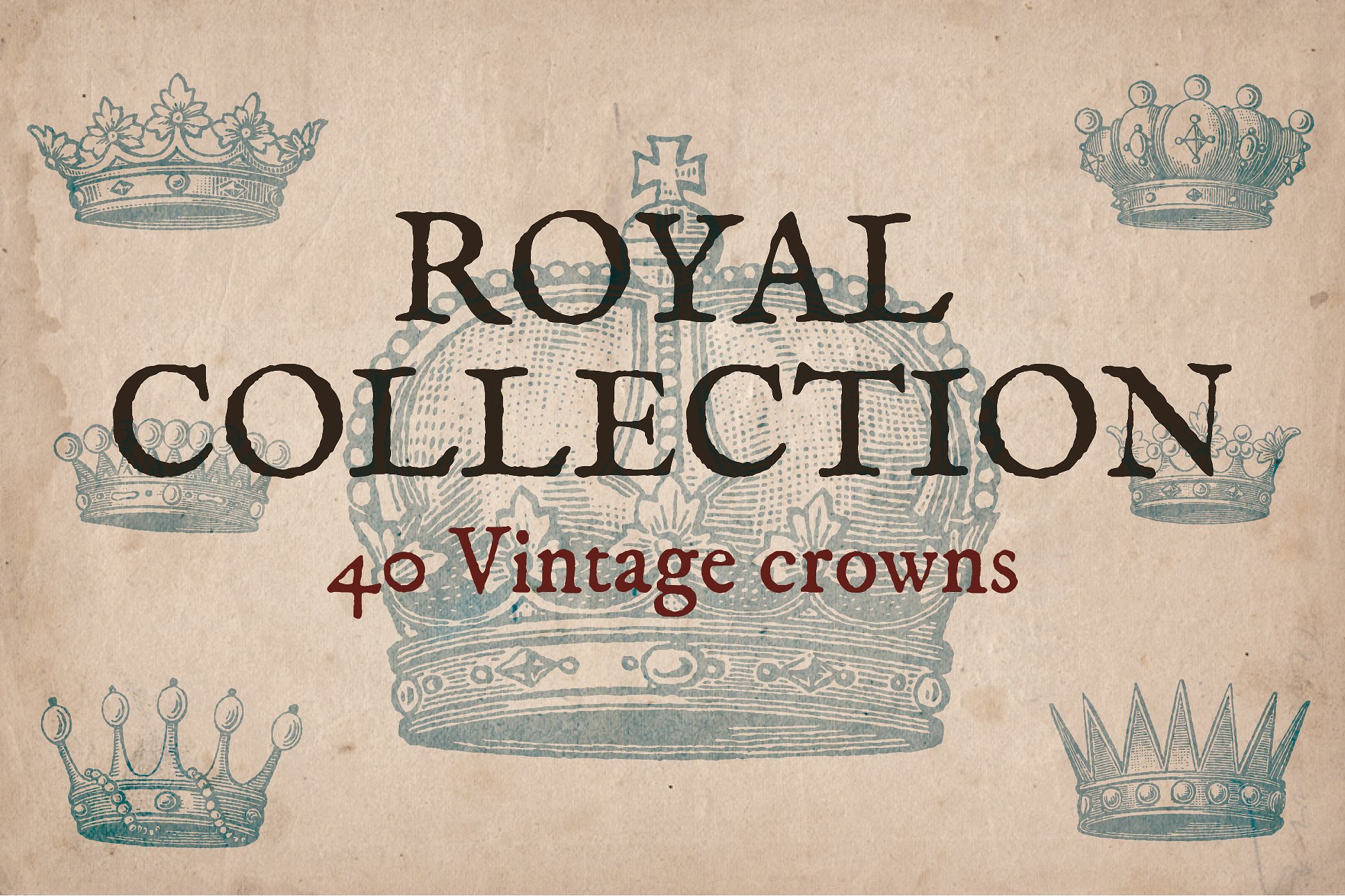 矢量复古皇冠插画Royal Collection #6782