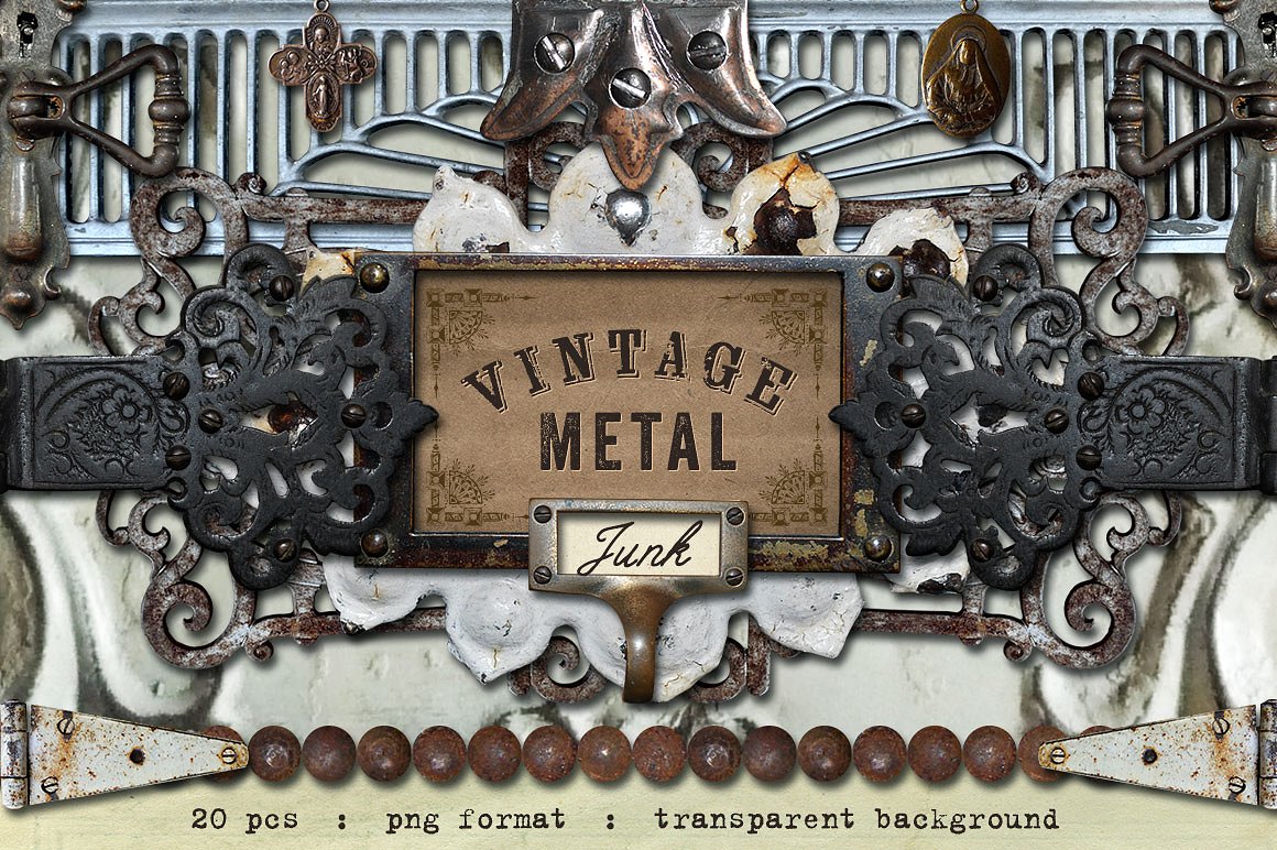 复古金属设计素材Vintage Metal Junk Gra