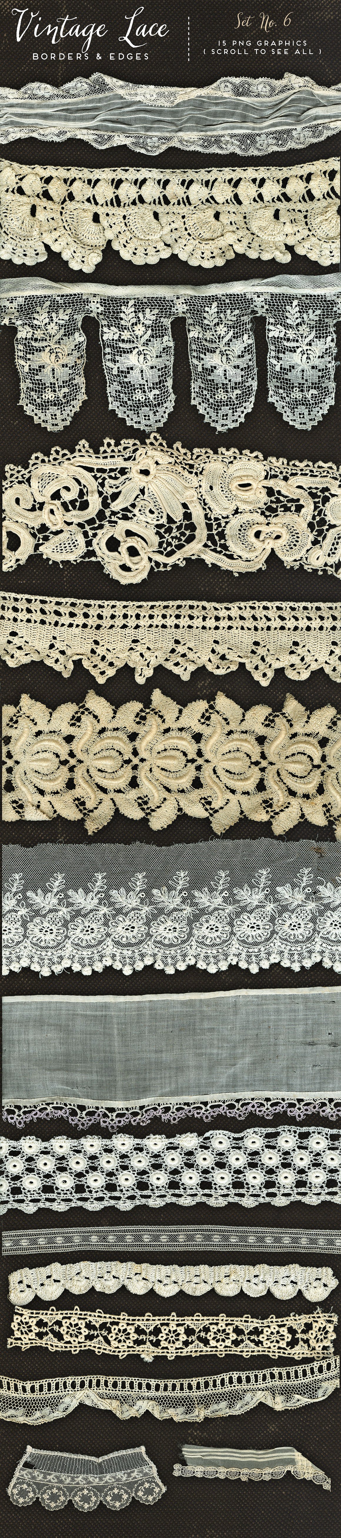 复古蕾丝边框设计素材Vintage Lace Borders