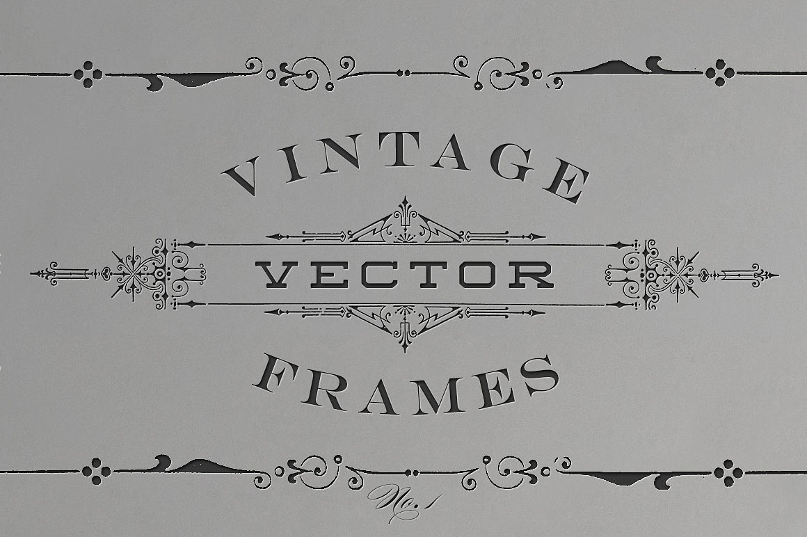 老式矢量标题框Vintage Vector Titling