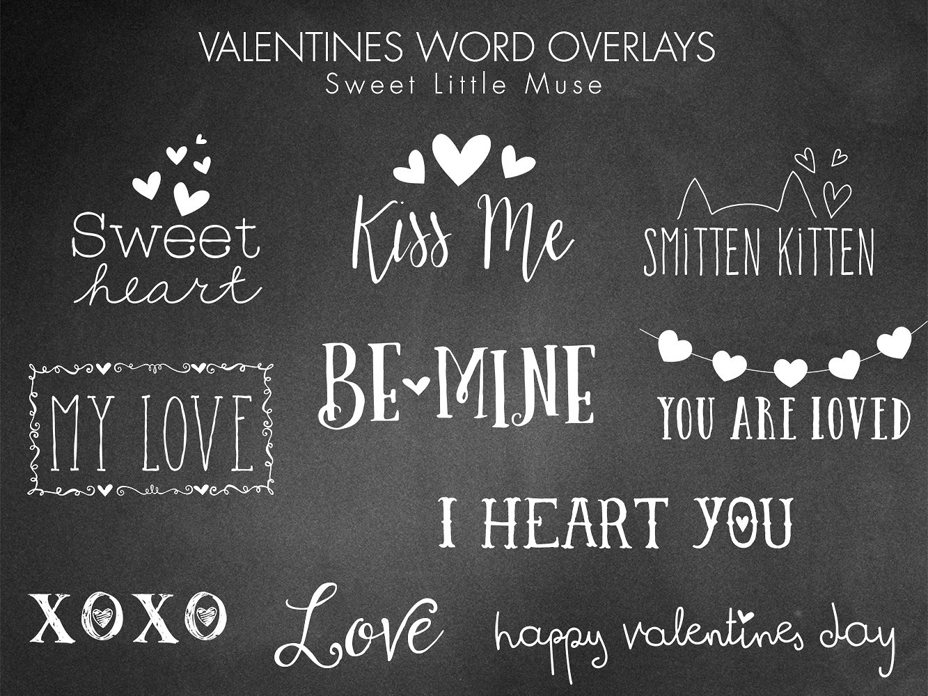 20款可爱情人英文排版设计Valentines Word O