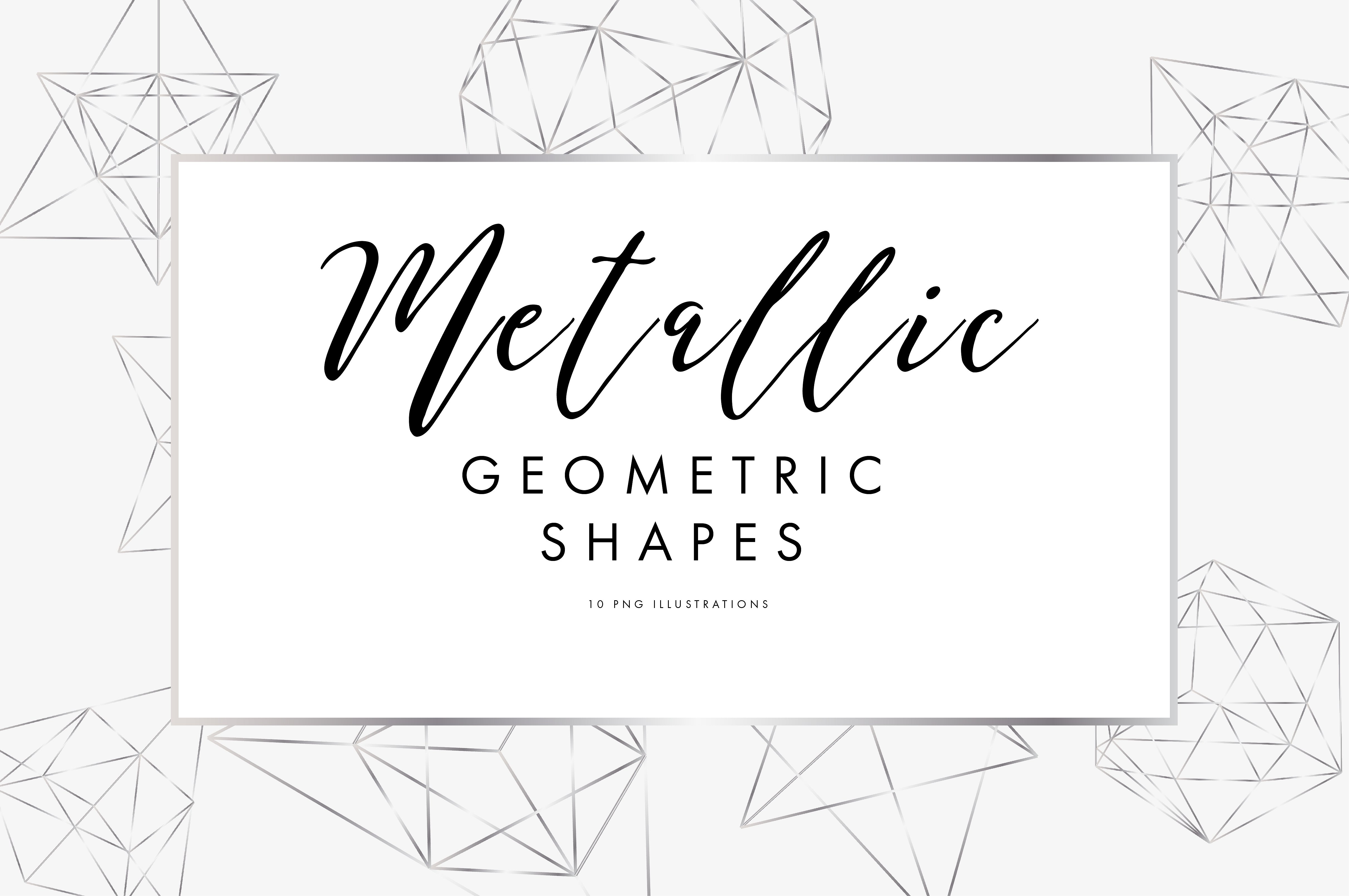 几何线条形状设计素材Metallic Geometric B