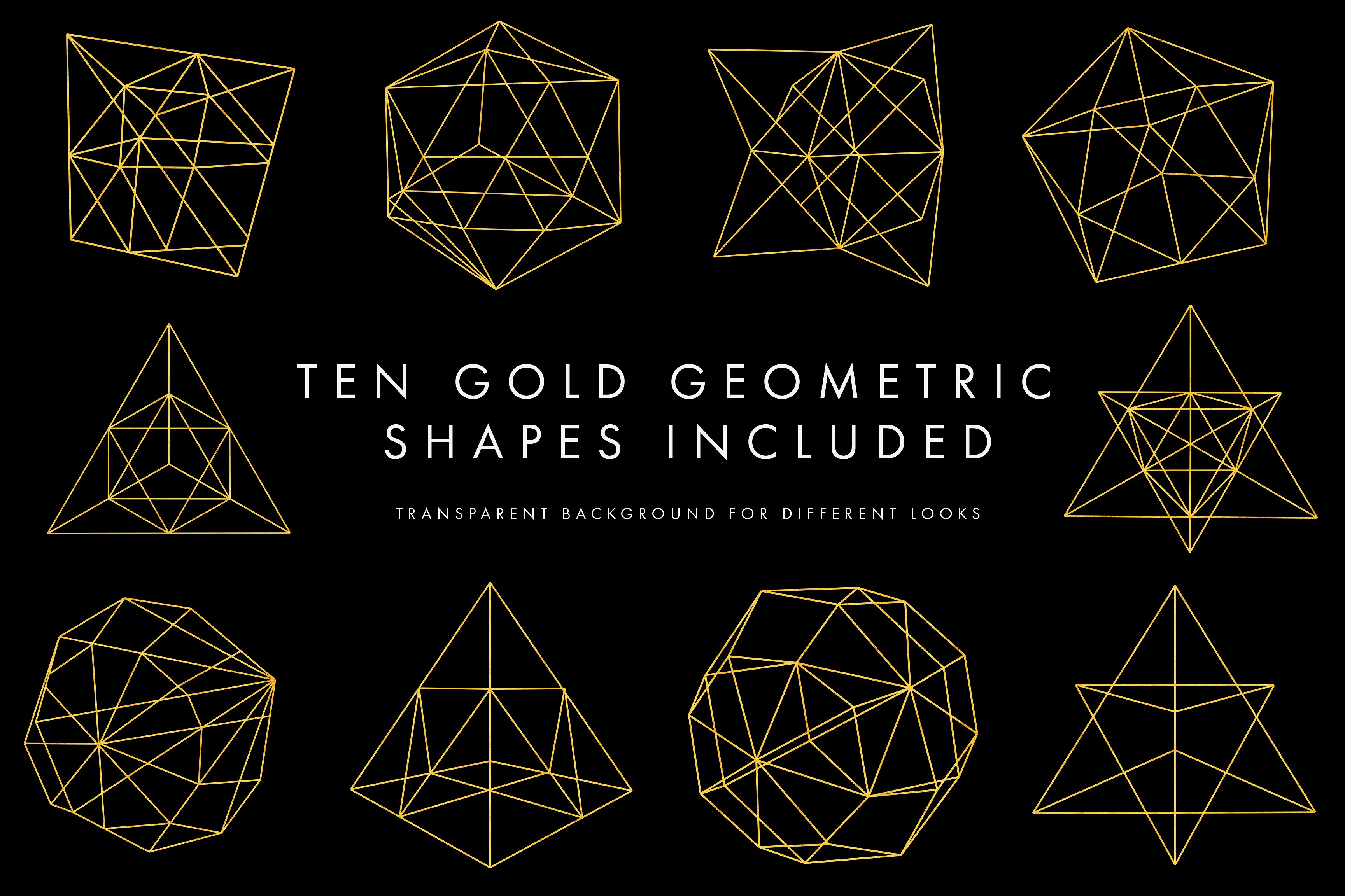 几何线条形状设计素材Metallic Geometric B