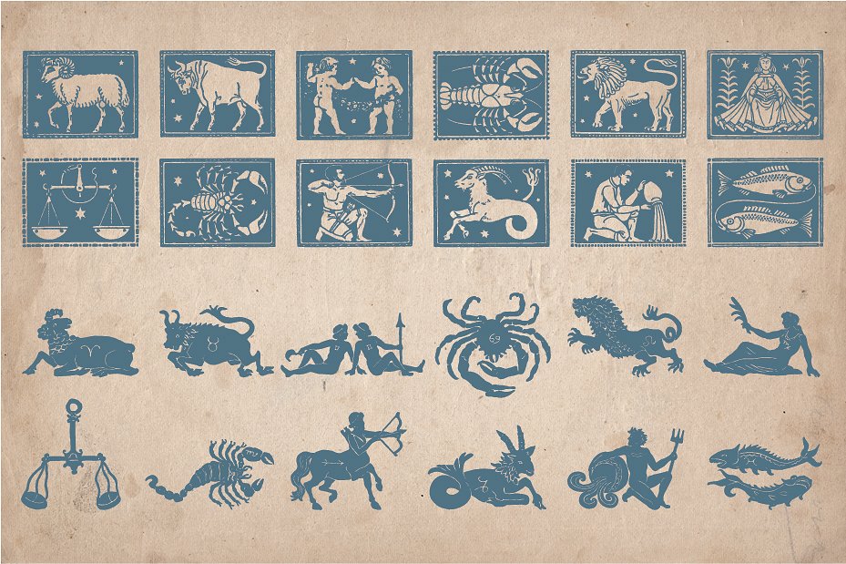 古代占星术插图Vintage Astrology Illus