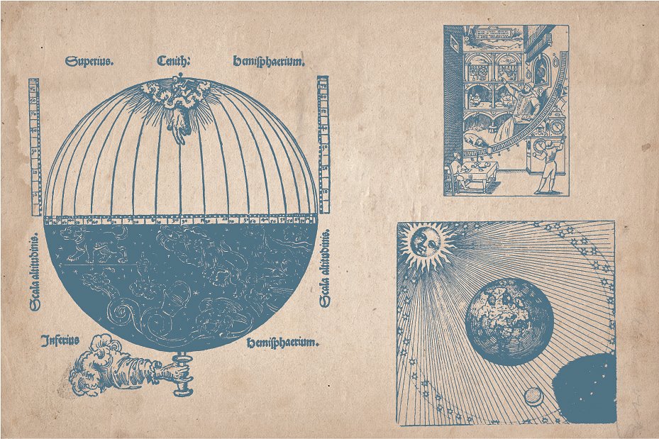 古代占星术插图Vintage Astrology Illus