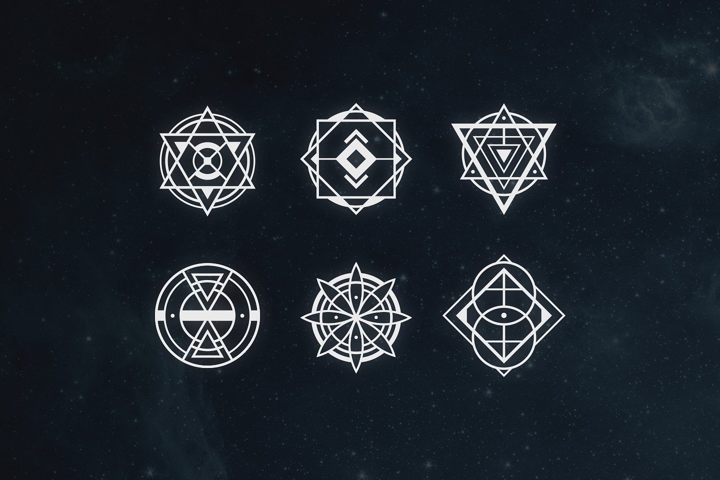 21款星座几何形状设计素材21 Sacred Geometr