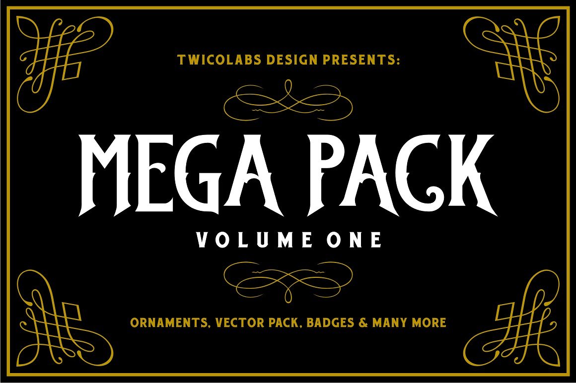 复古徽章设计素材包Twicolabs Mega Pack 1