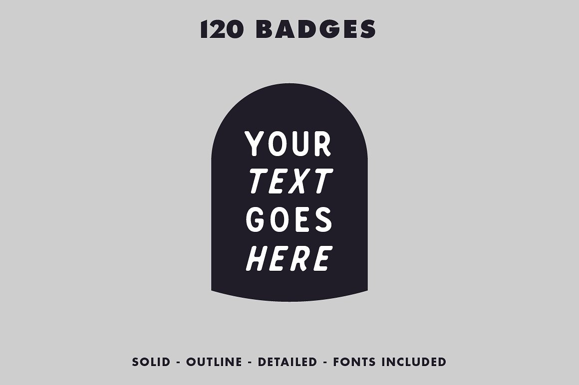 坚固的徽章 vector badges with fonts