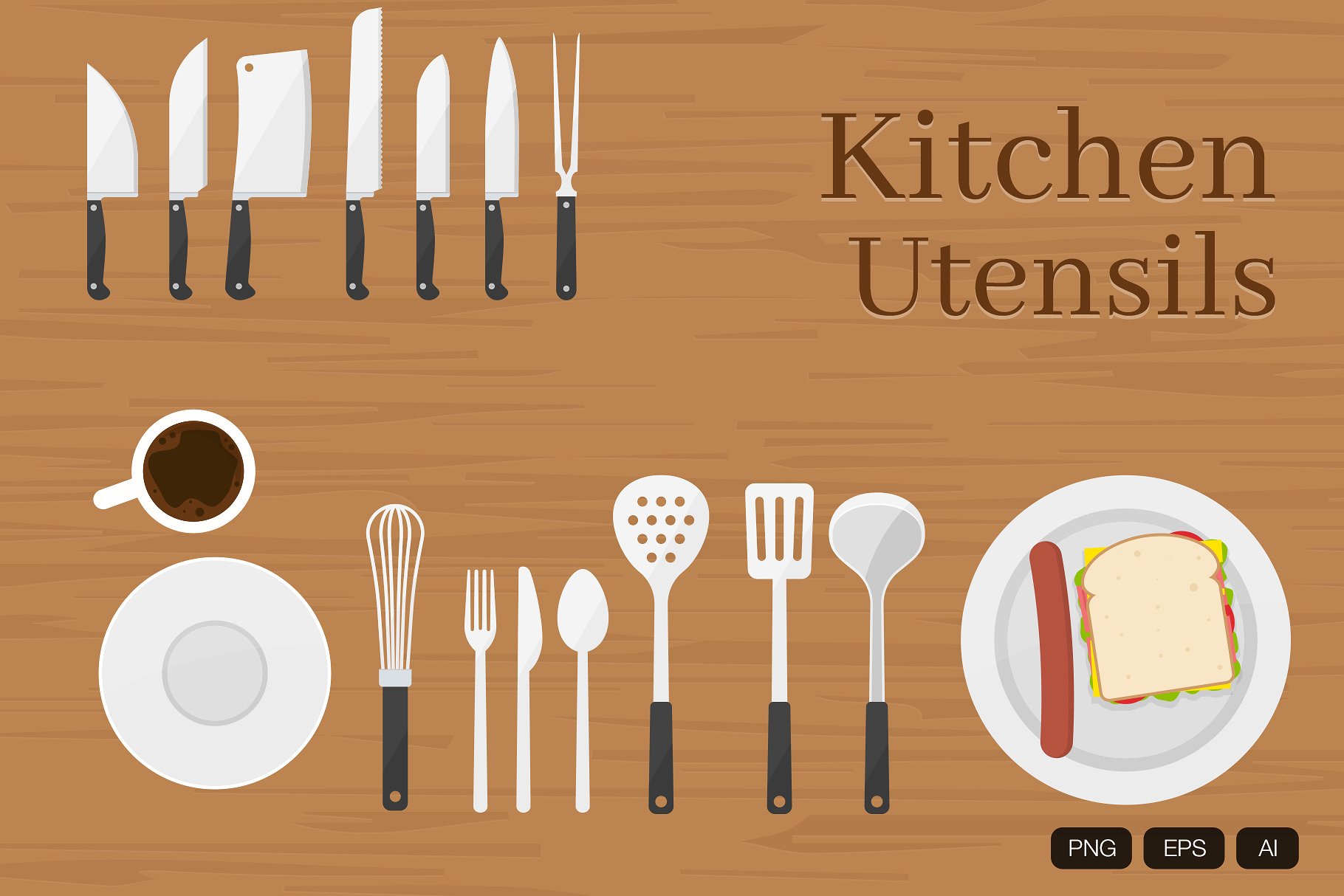 矢量厨房用具设计素材31 Kitchen Utensils