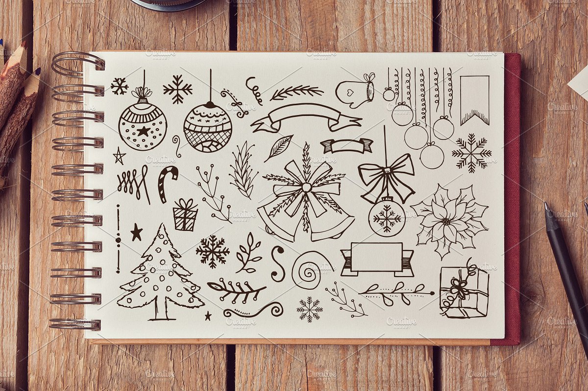 手绘圣诞元素Hand Drawn Xmas Elements