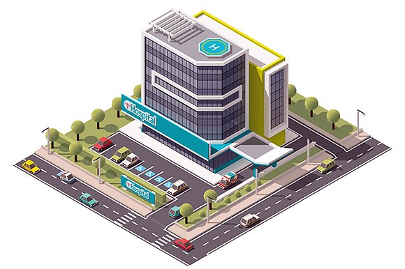 图层样式Vector isometric hospital