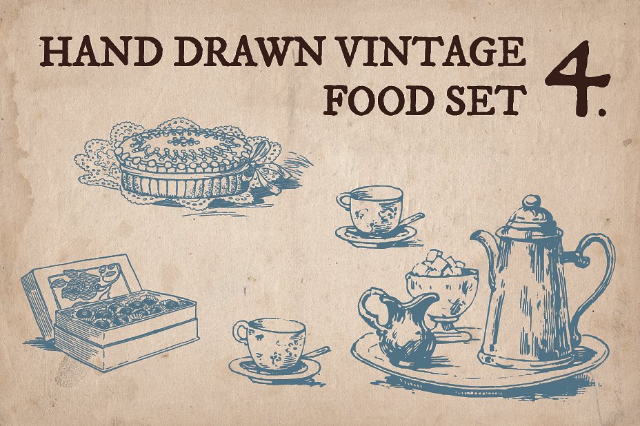 手绘复古食品Hand Drawn Vintage Food
