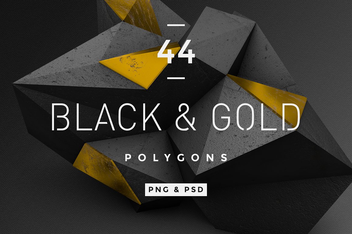 多边形形状Black -amp; Gold polygons