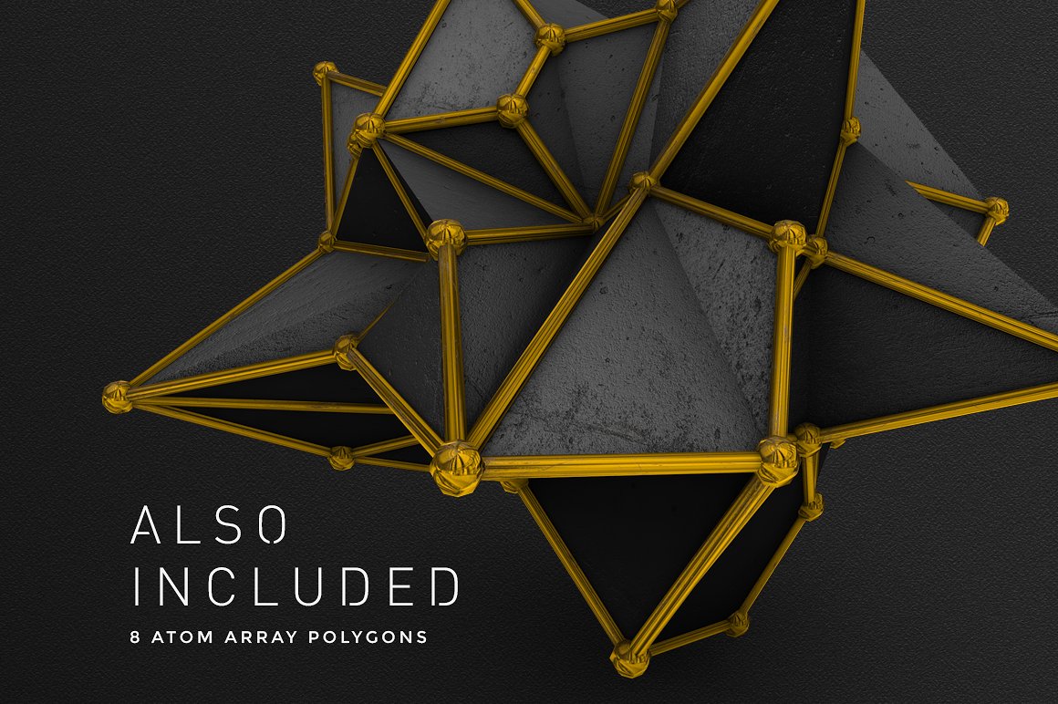 现代几何图案设计素材Black -amp; Gold pol