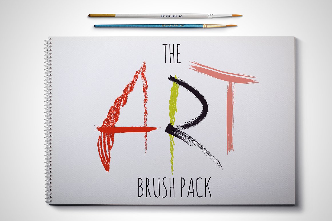 手绘蜡笔笔刷图案设计素材Art Brush Pack for