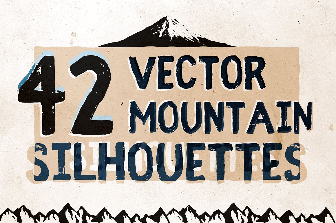 山峰剪影设计素材Vector Mountain Silhou