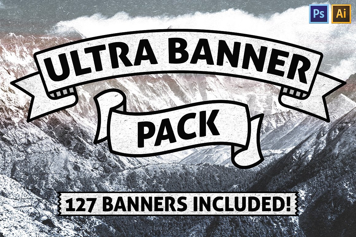 手绘横幅标题款设计素材Ultra Banner Pack