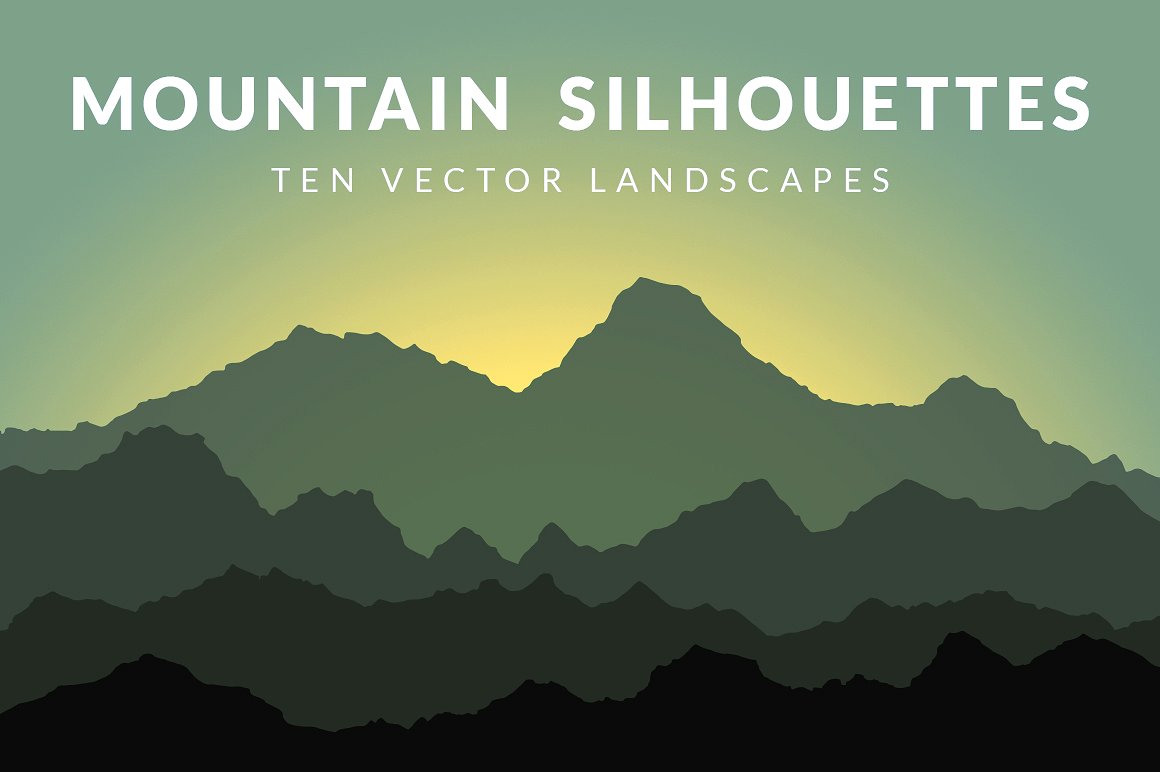 矢量设计Mountain Silhouettes #1678