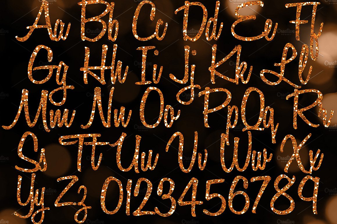 剪贴画文件Orange Glitter Alphabet C