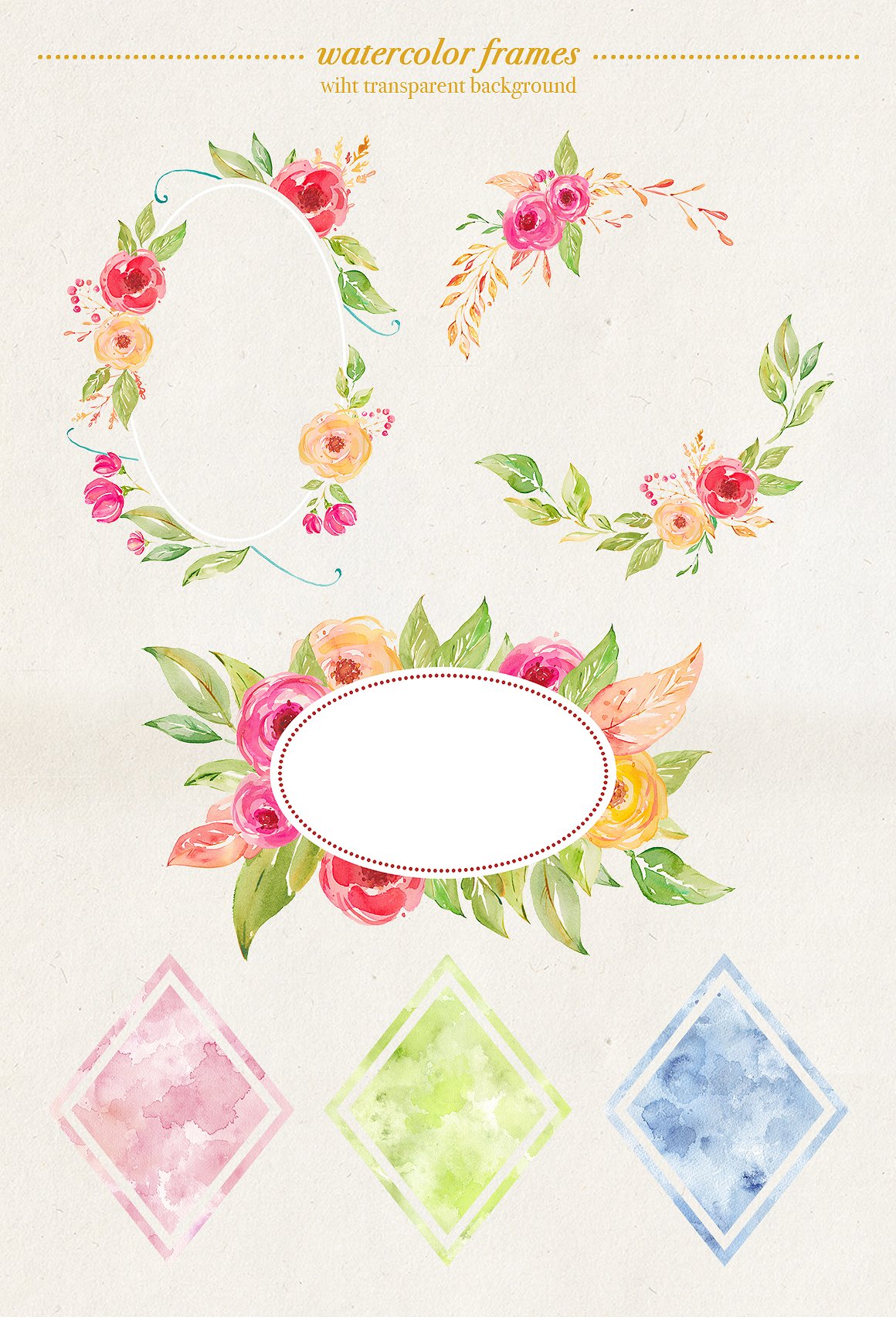 波西米亚水彩画集Boho watercolor set #2