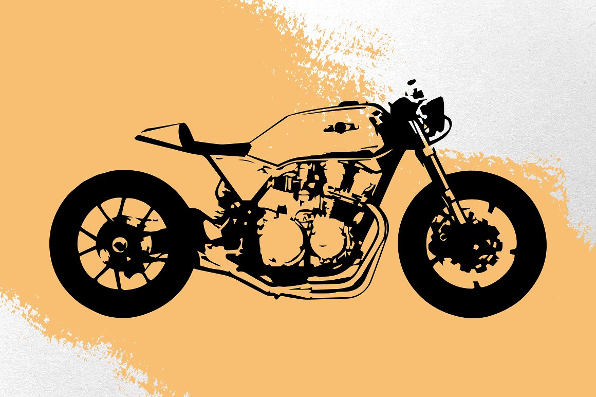 10款矢量摩托车设计素材Vintage Motorcycle