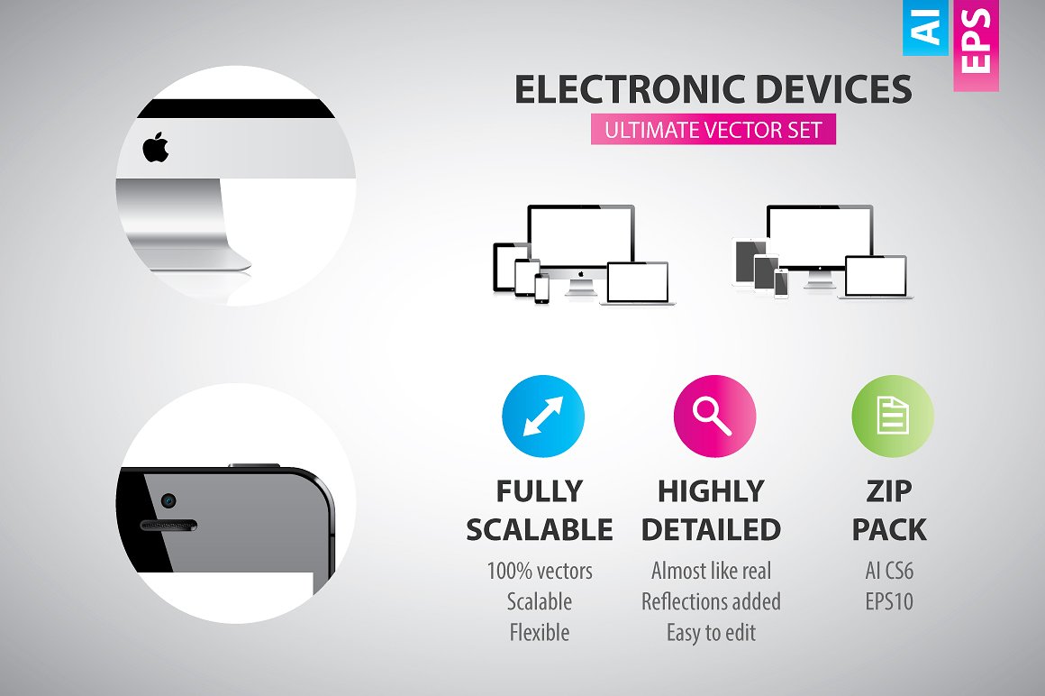 矢量电子产品设计素材Electronic devices -