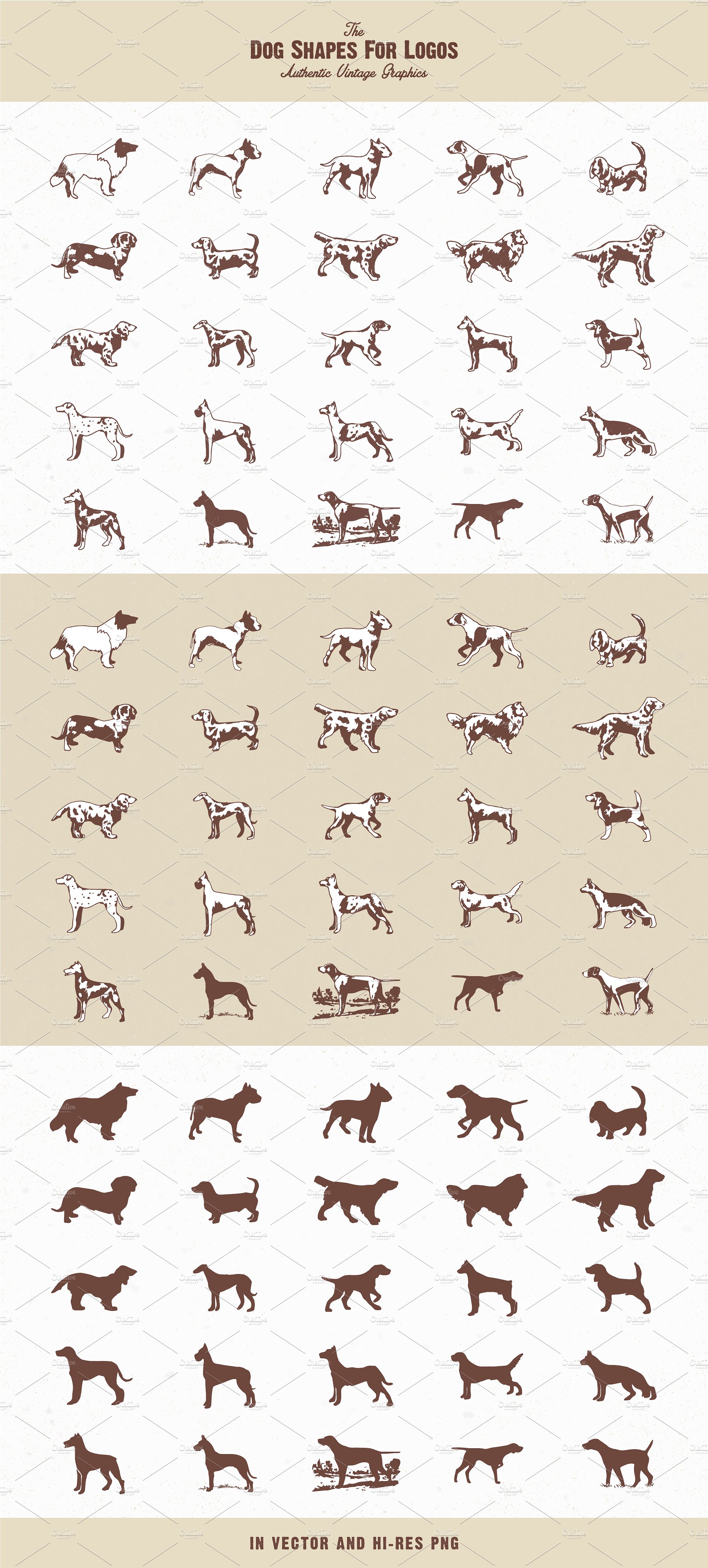 复古狗标志徽章The Dog Shapes For Logo