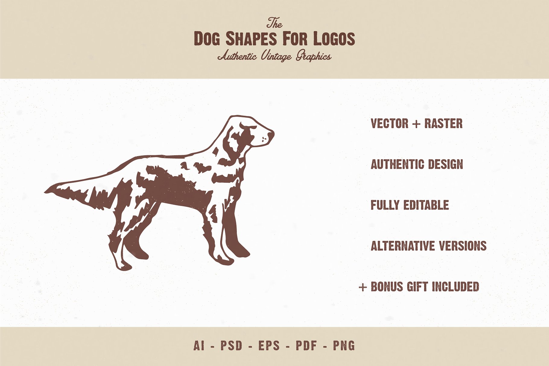 复古狗标志徽章The Dog Shapes For Logo