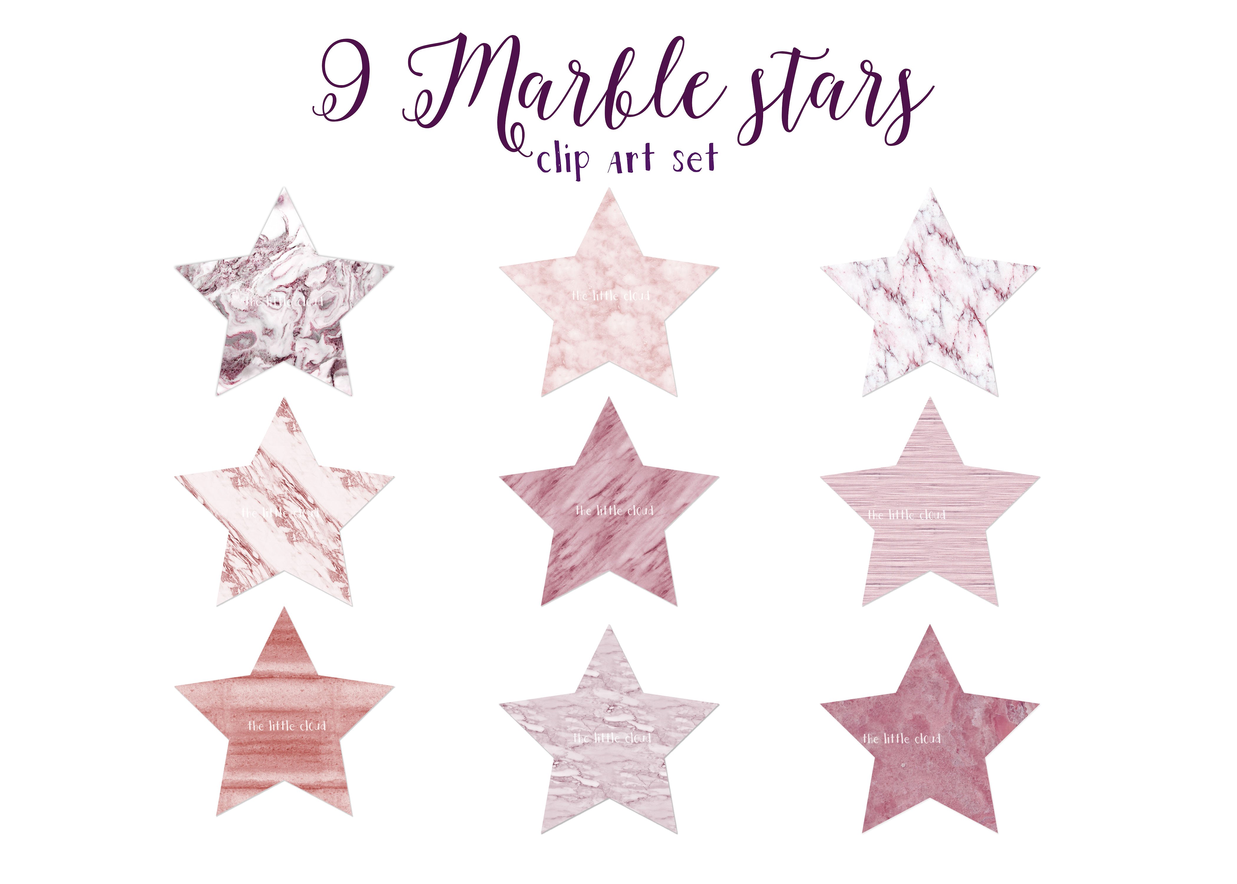 大理石纹理Pink Marble stars clip ar