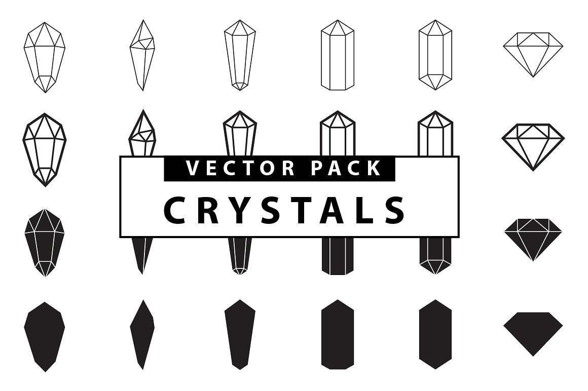 矢量水晶Crystals Vector Pack #4174