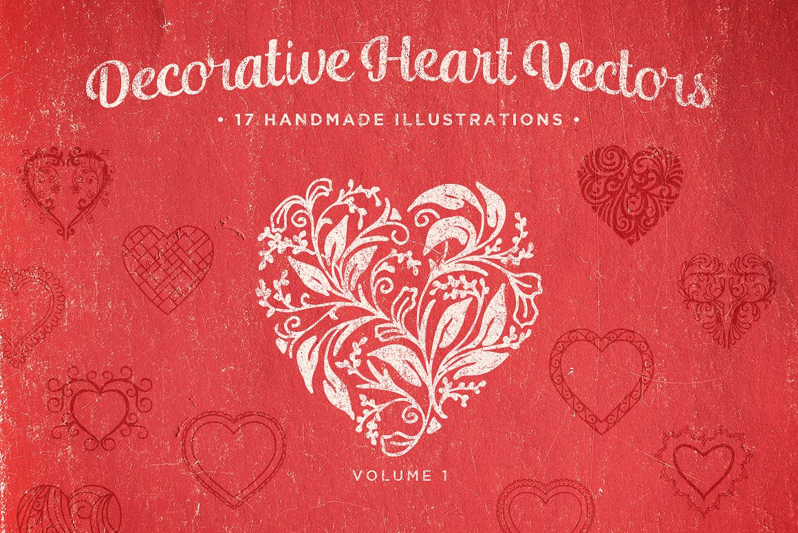 装饰性心脏载体Decorative Heart Vector