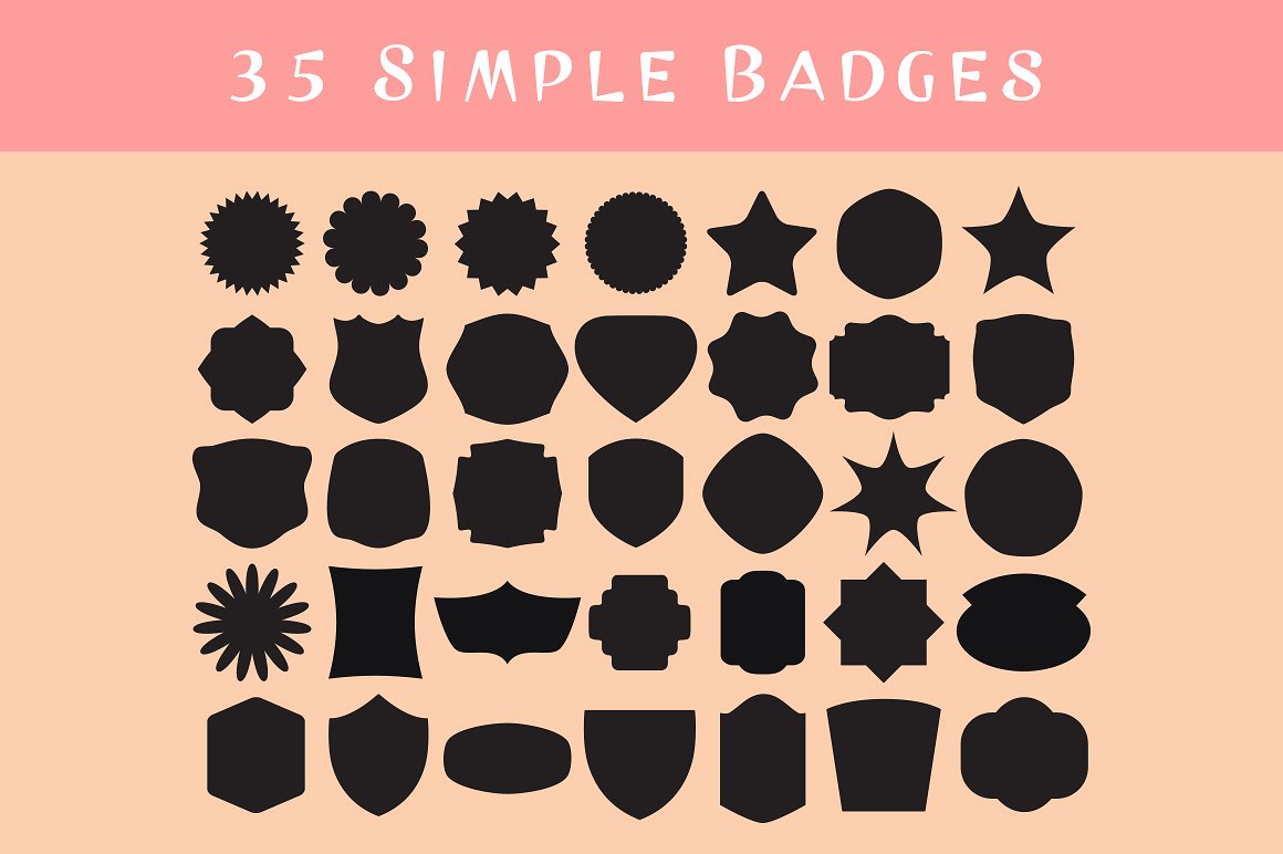 可定制的徽章35 Simple Badges #129659