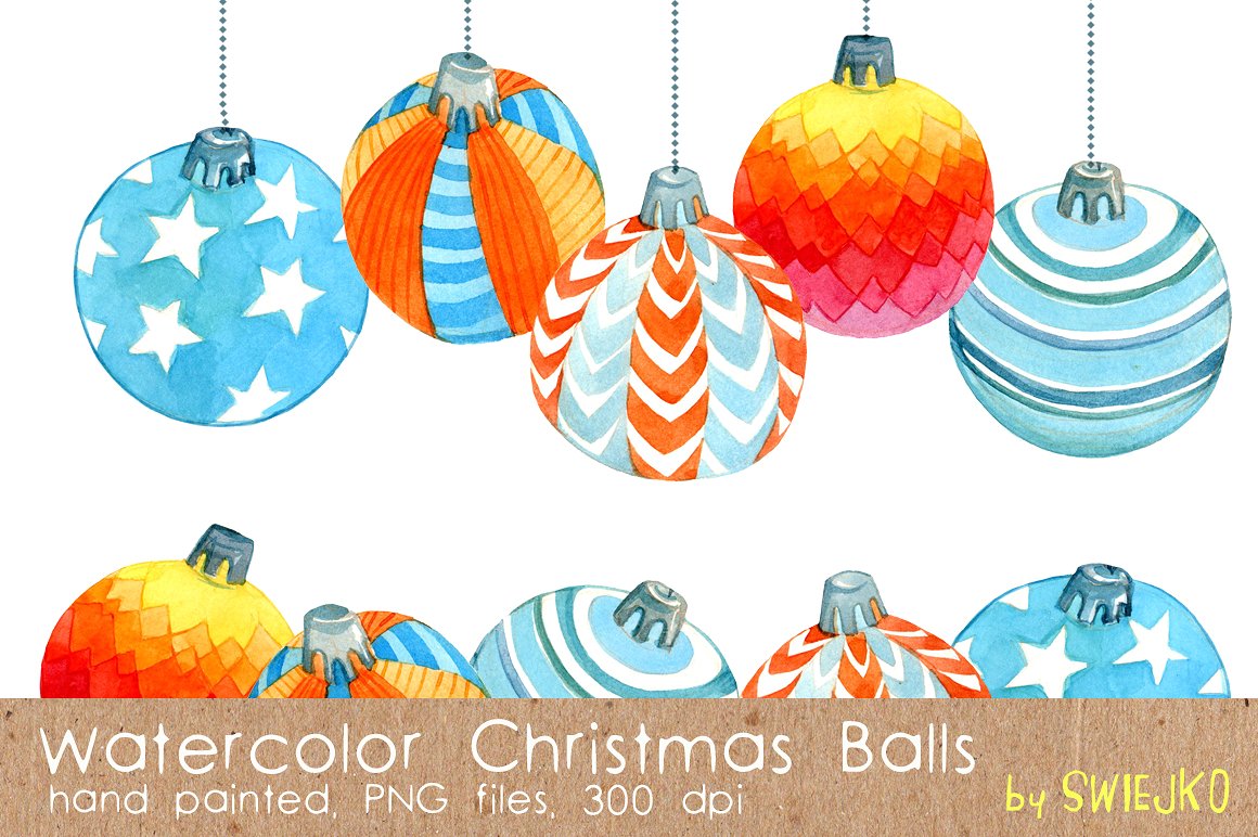 水彩圣诞球Watercolor Christmas Ball